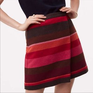 Petite Loft Striped Wrap Skirt